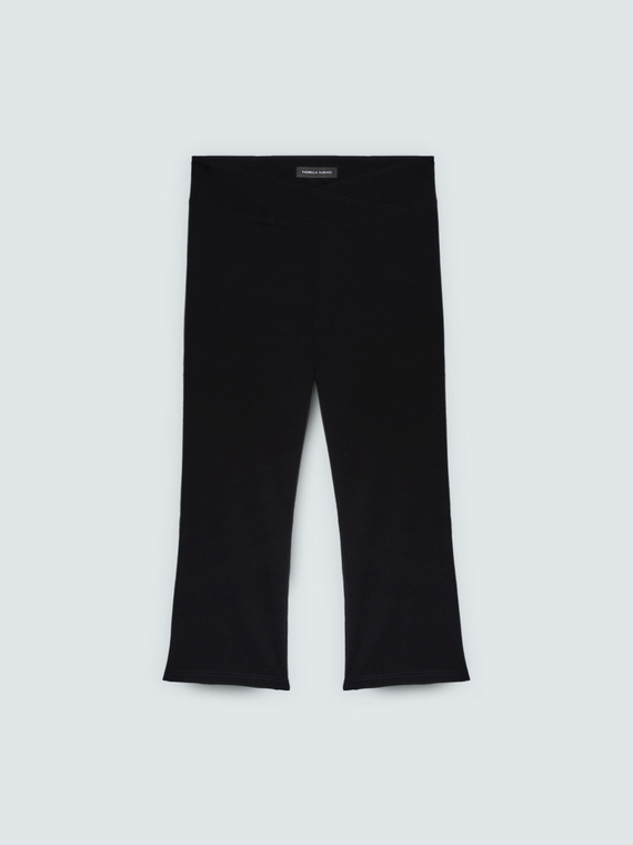Pantalon Kick Flare taille &eacute;lastique asym&eacute;trique