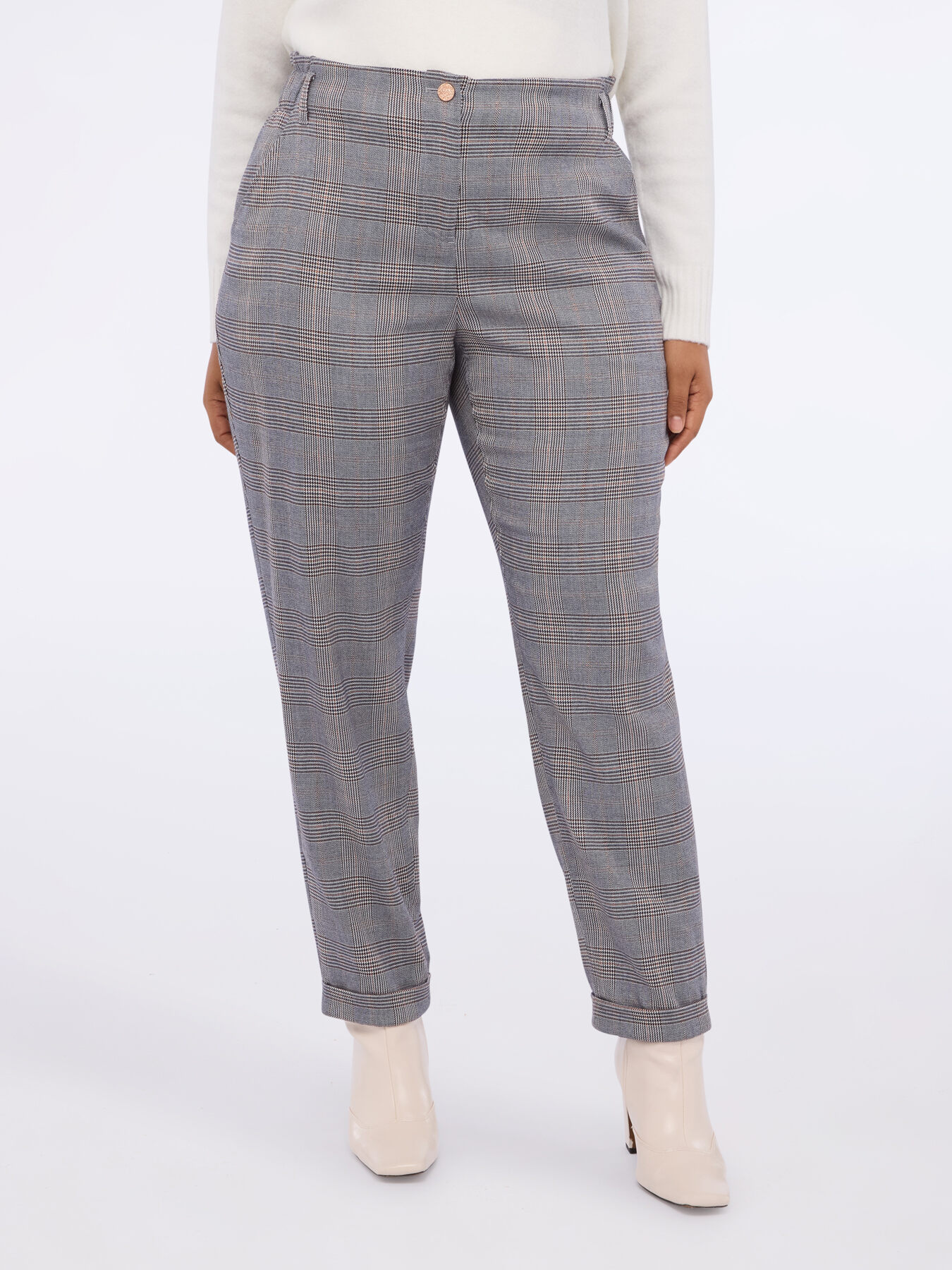 Balloon pants check print image number 2