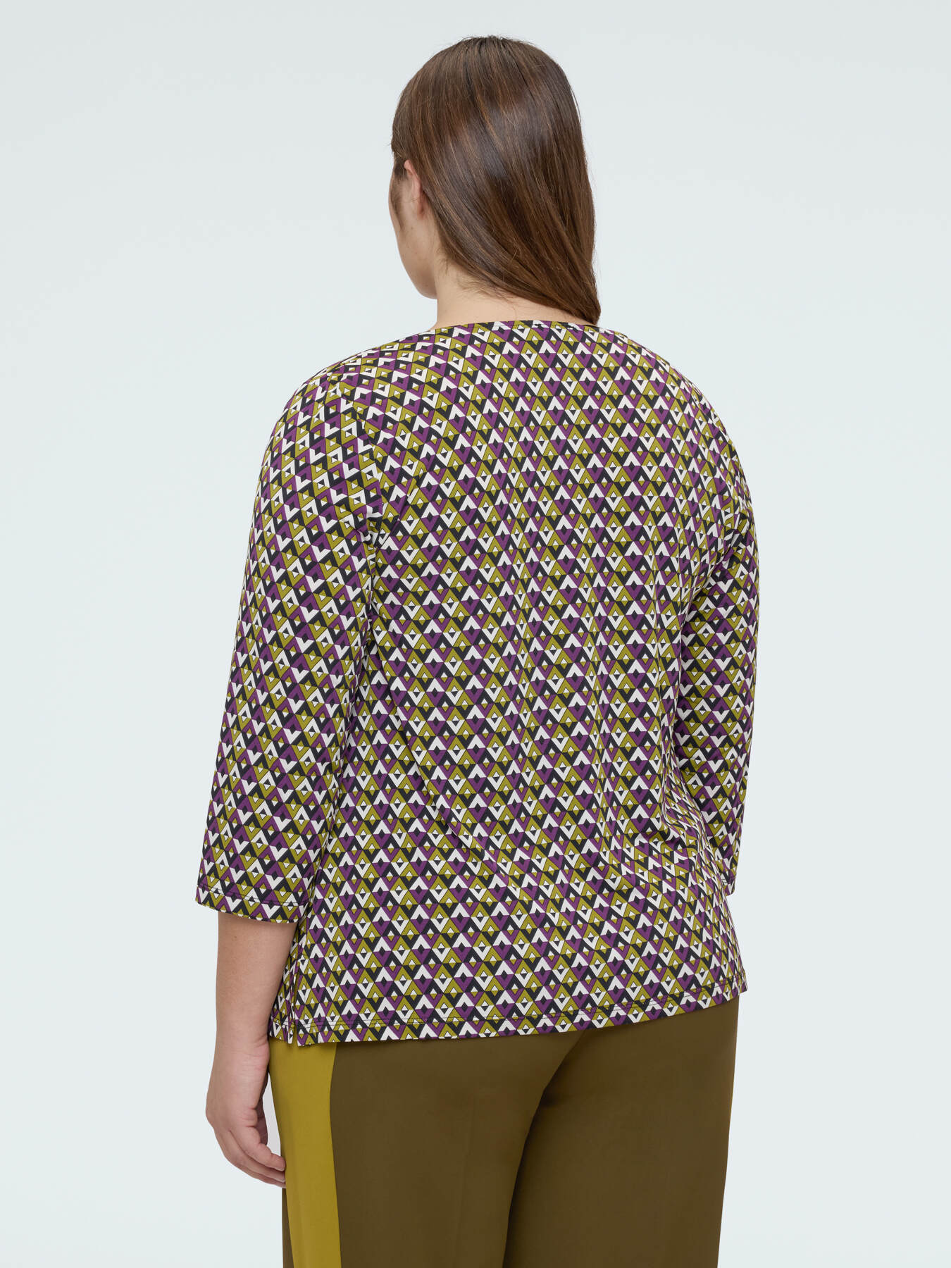 Jersey t-shirt with geometric print image number 1