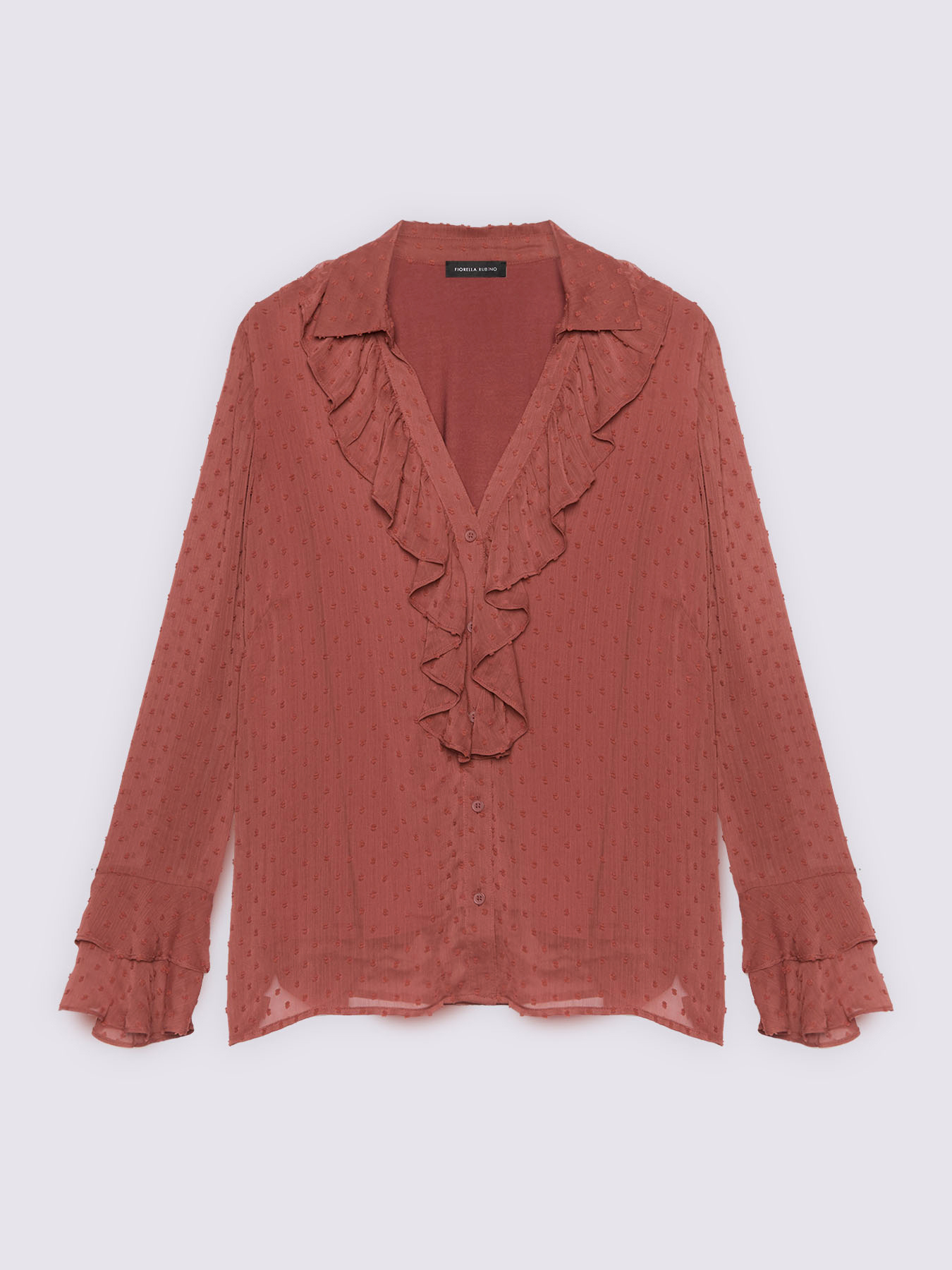 Blusa en tejido plumetis con volantes image number 4