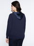 Sweater with satin front and hood image number 1