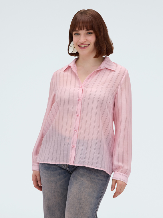 Camicia a righe in misto lyocell