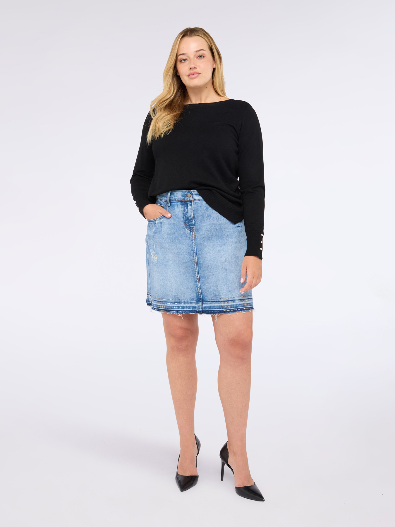 Maglia a maniche lunghe con scollo barchetta image number 2