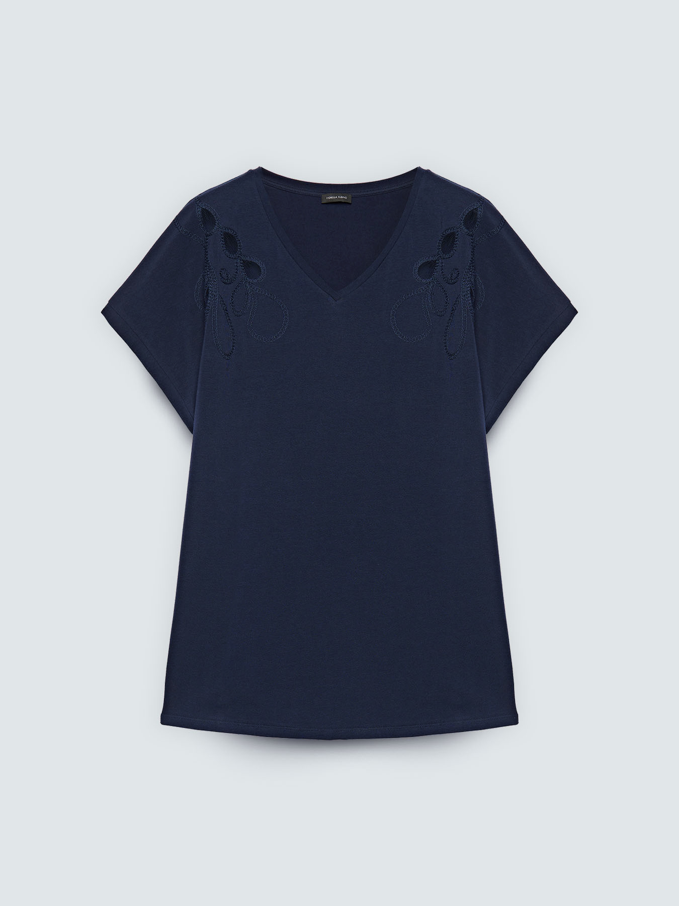 Cotton t-shirt with embroidery and cut out image number 4