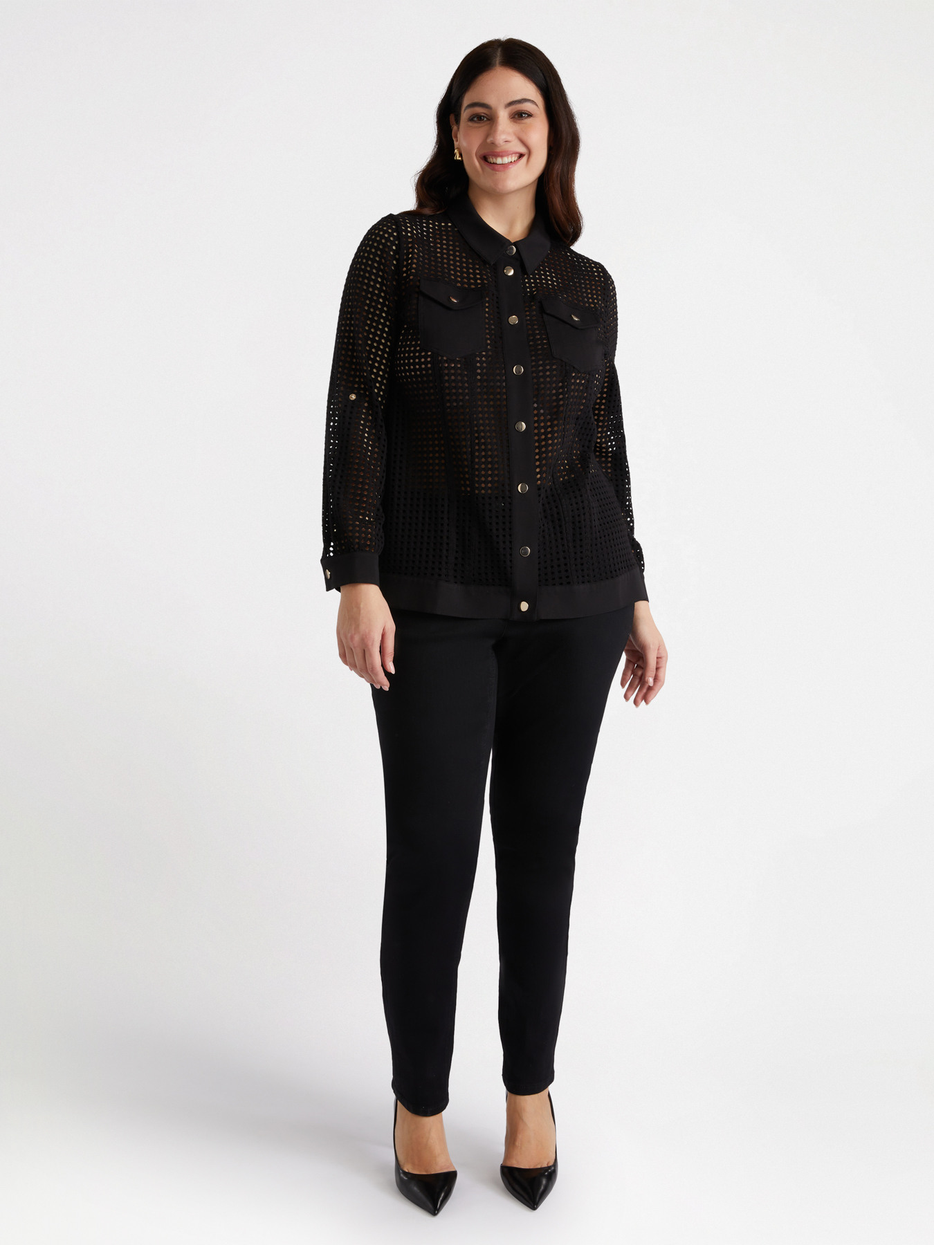 Chemise en molleton ajour&eacute;e image number 1