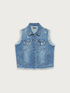 Denim waistcoat with rips image number 3