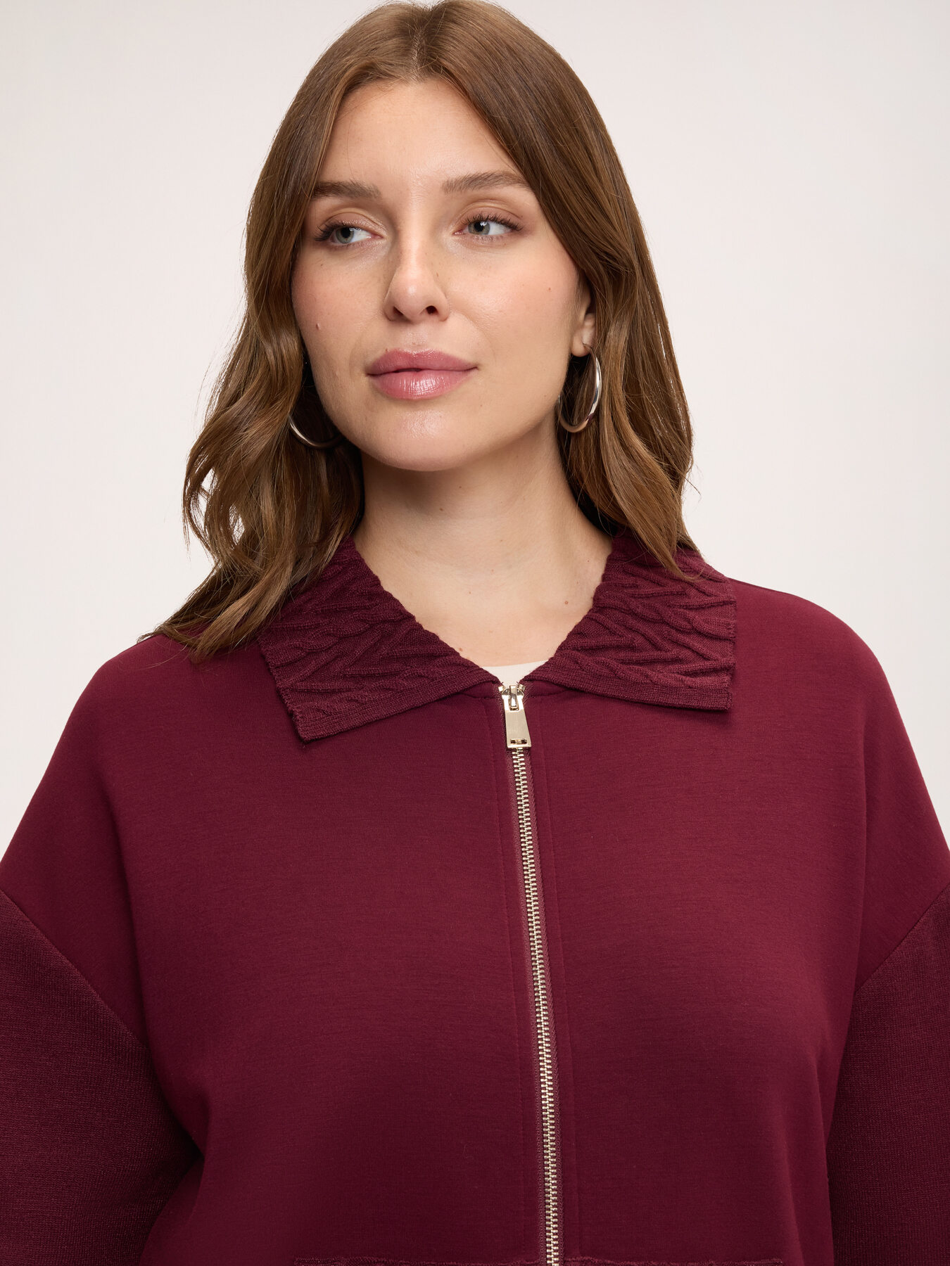 Open sweatshirt with collar and zip image number 3