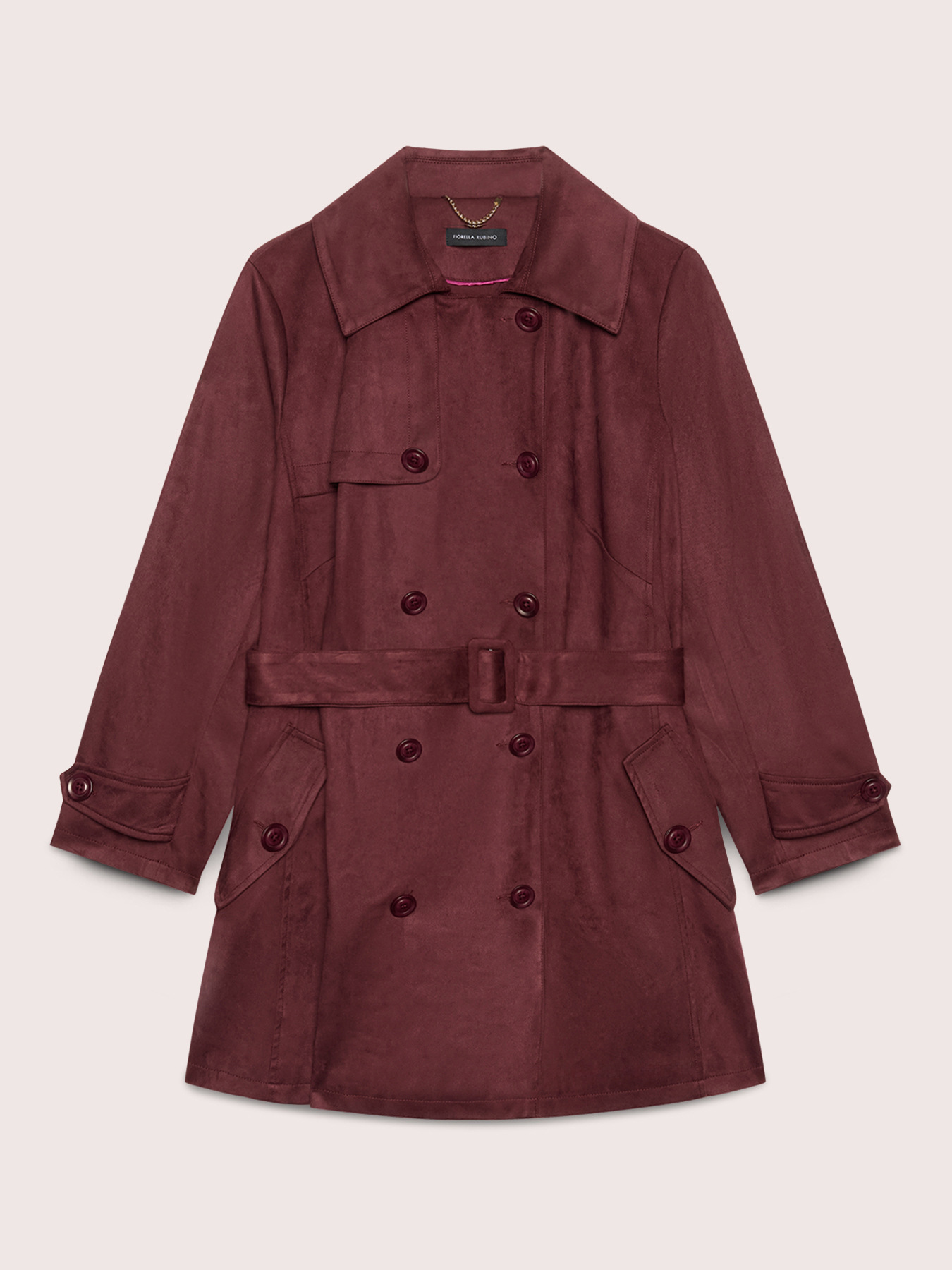 Double-breasted soft touch trench coat image number 0