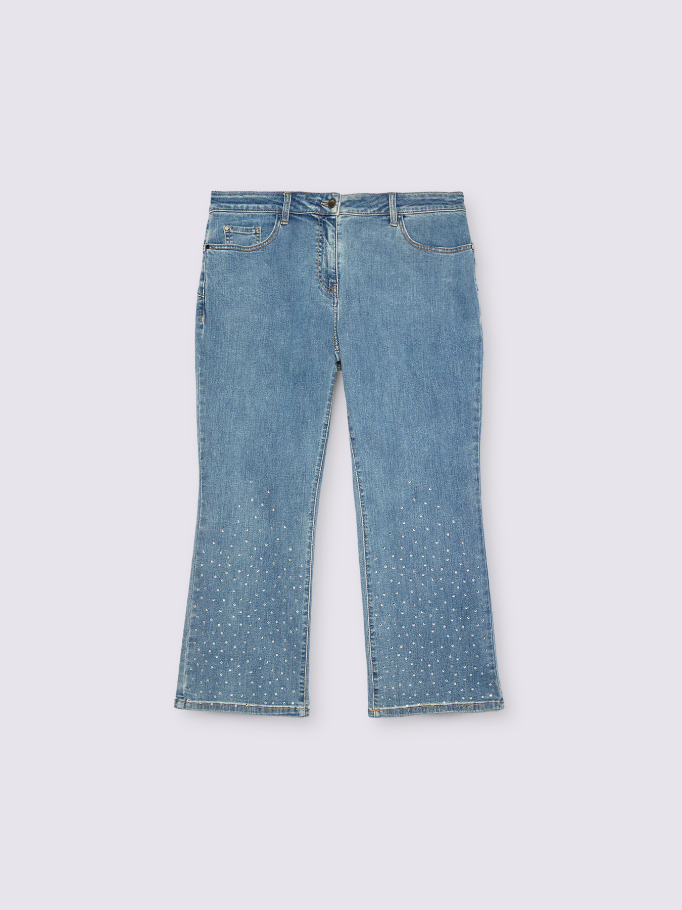 Jean kick flare avec strass &agrave; effet d&eacute;grad&eacute; image number 5