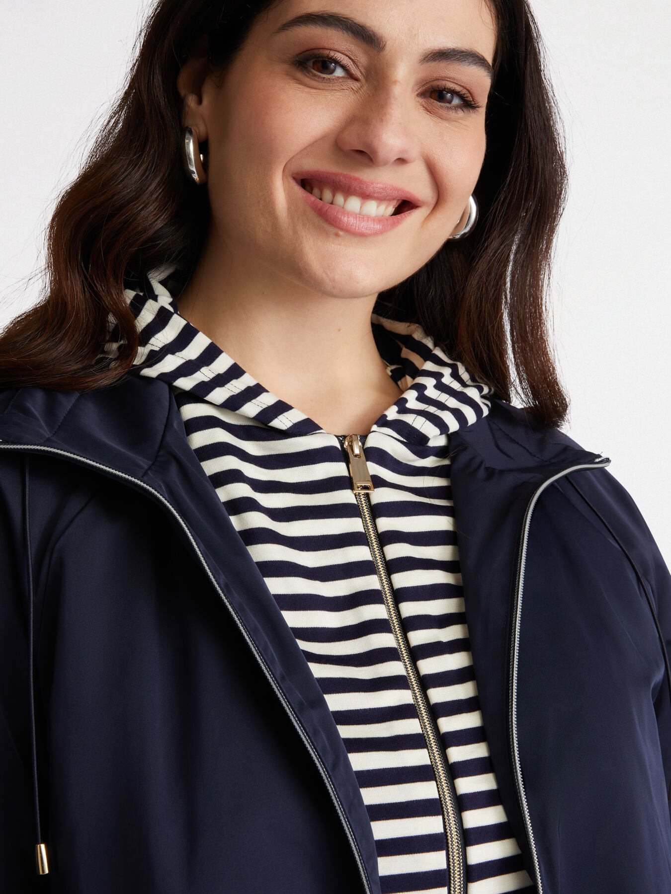 Striped hooded parka image number 3