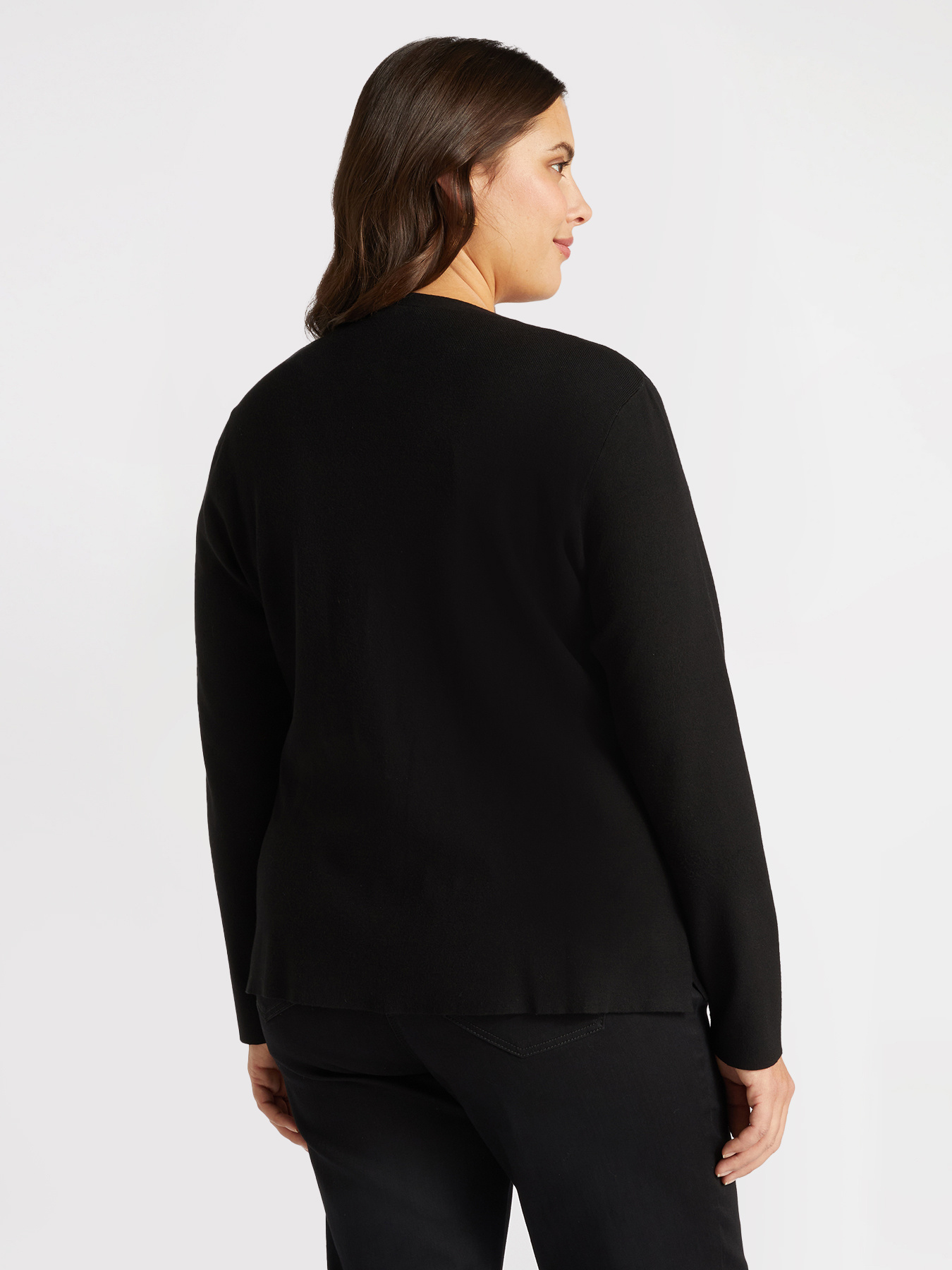 Cardigan con borchie e dettaglio in pizzo image number 2