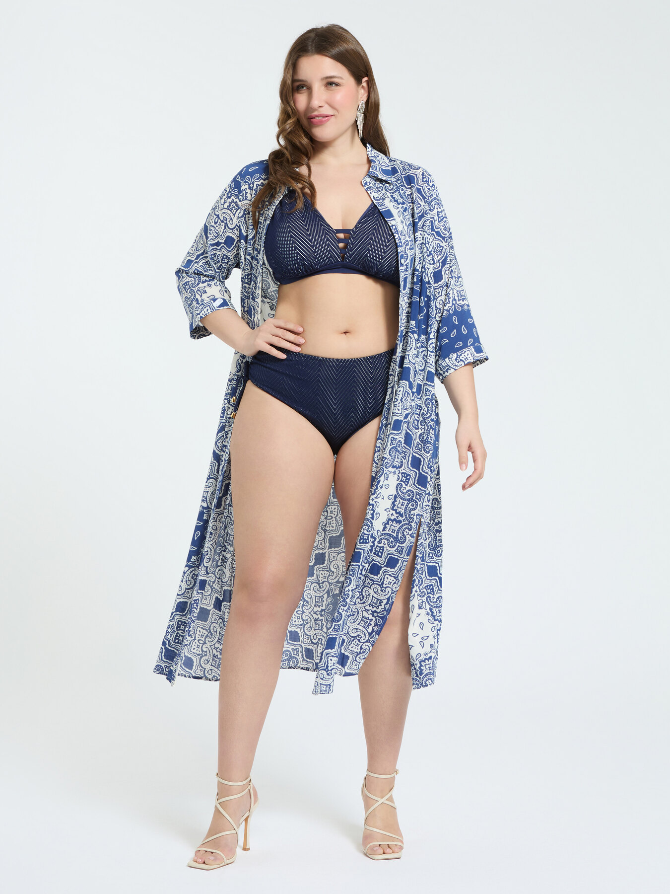 Bandana print shirt dress image number 3