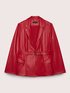 Coated fabric blazer with belt image number 4