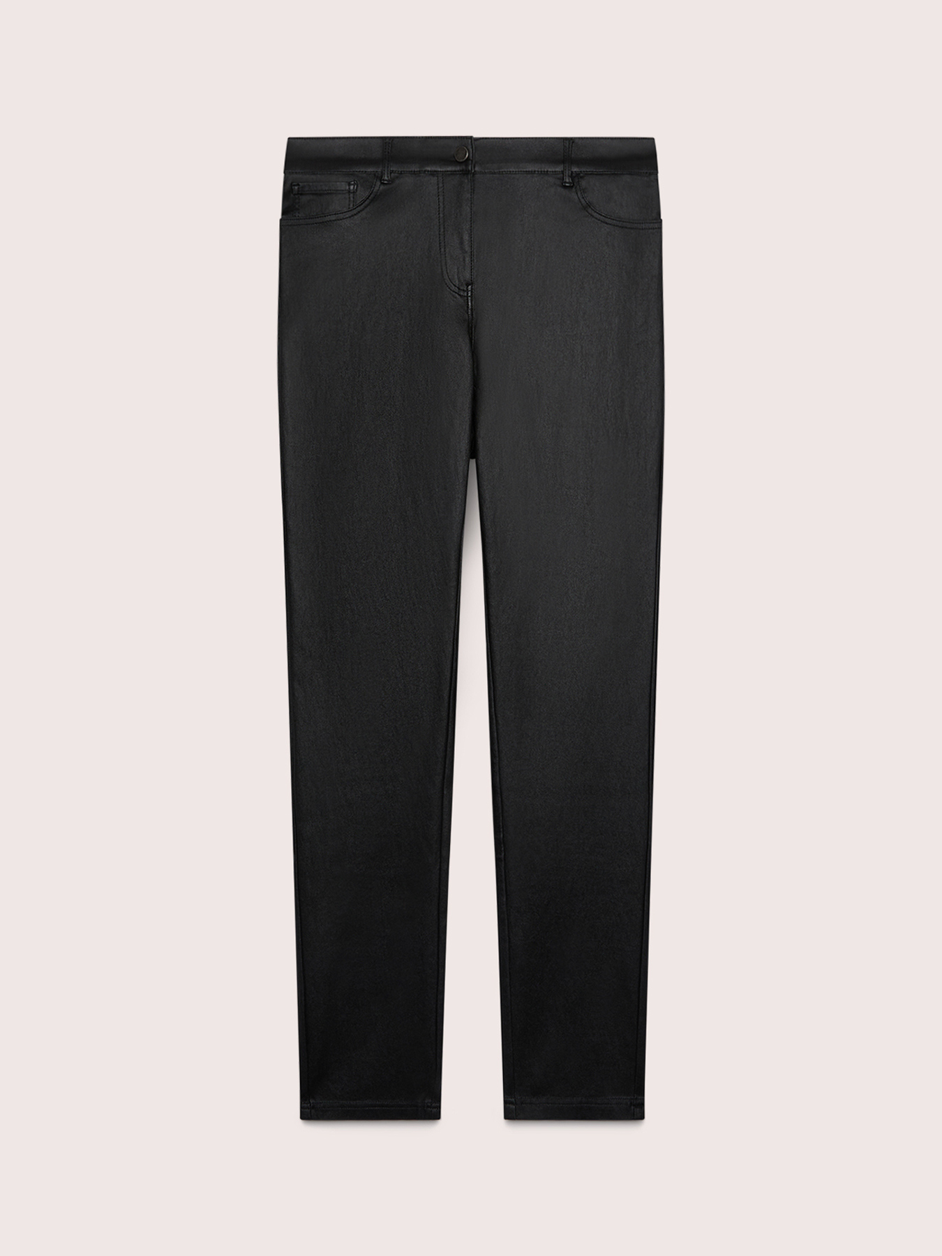Coated-effect skinny pants image number 4