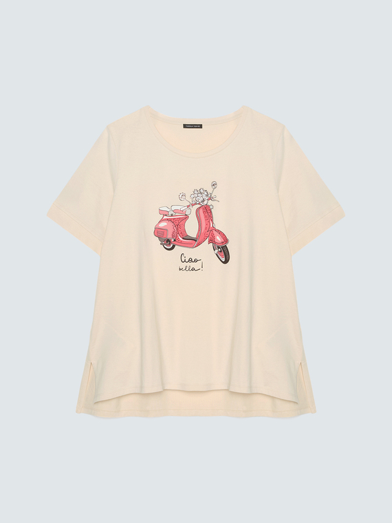 T-shirt en coton avec imprim&eacute;