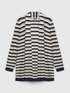 Gestreifter Maxi-Cardigan mit Mikro-Pailletten image number 5