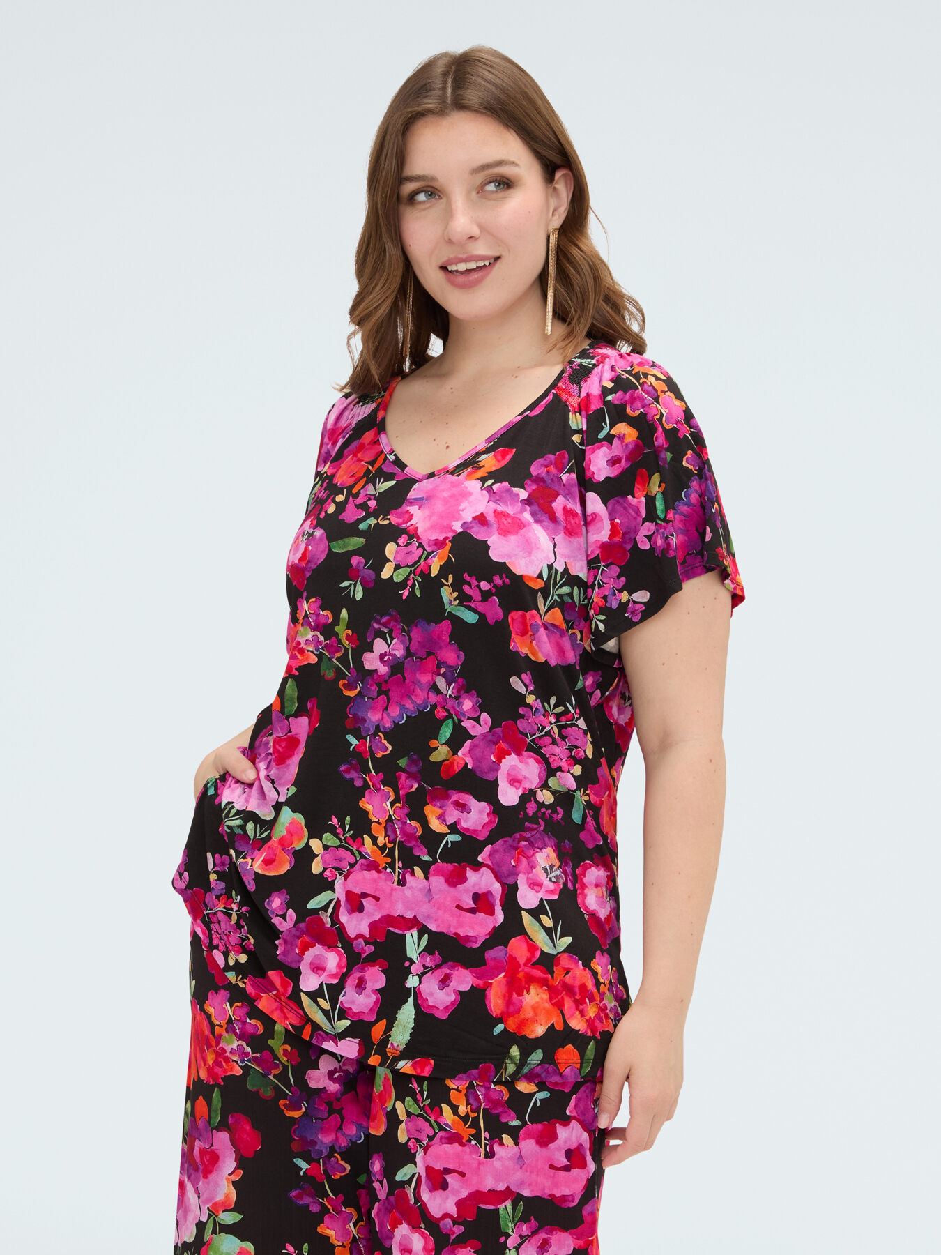 T-shirt en jersey viscose avec imprim&eacute; image number 0