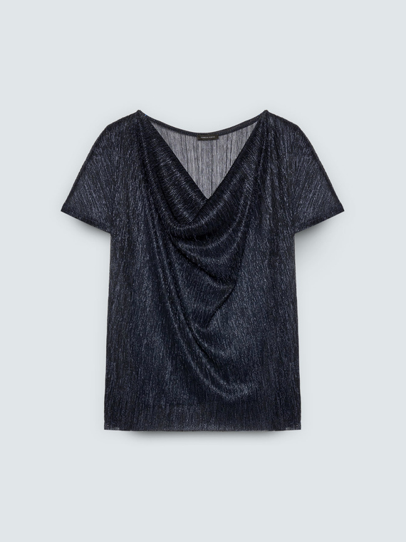 Lurex T-shirt with soft neckline