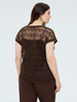 Openwork ajour&eacute; knit top with sequins image number 1