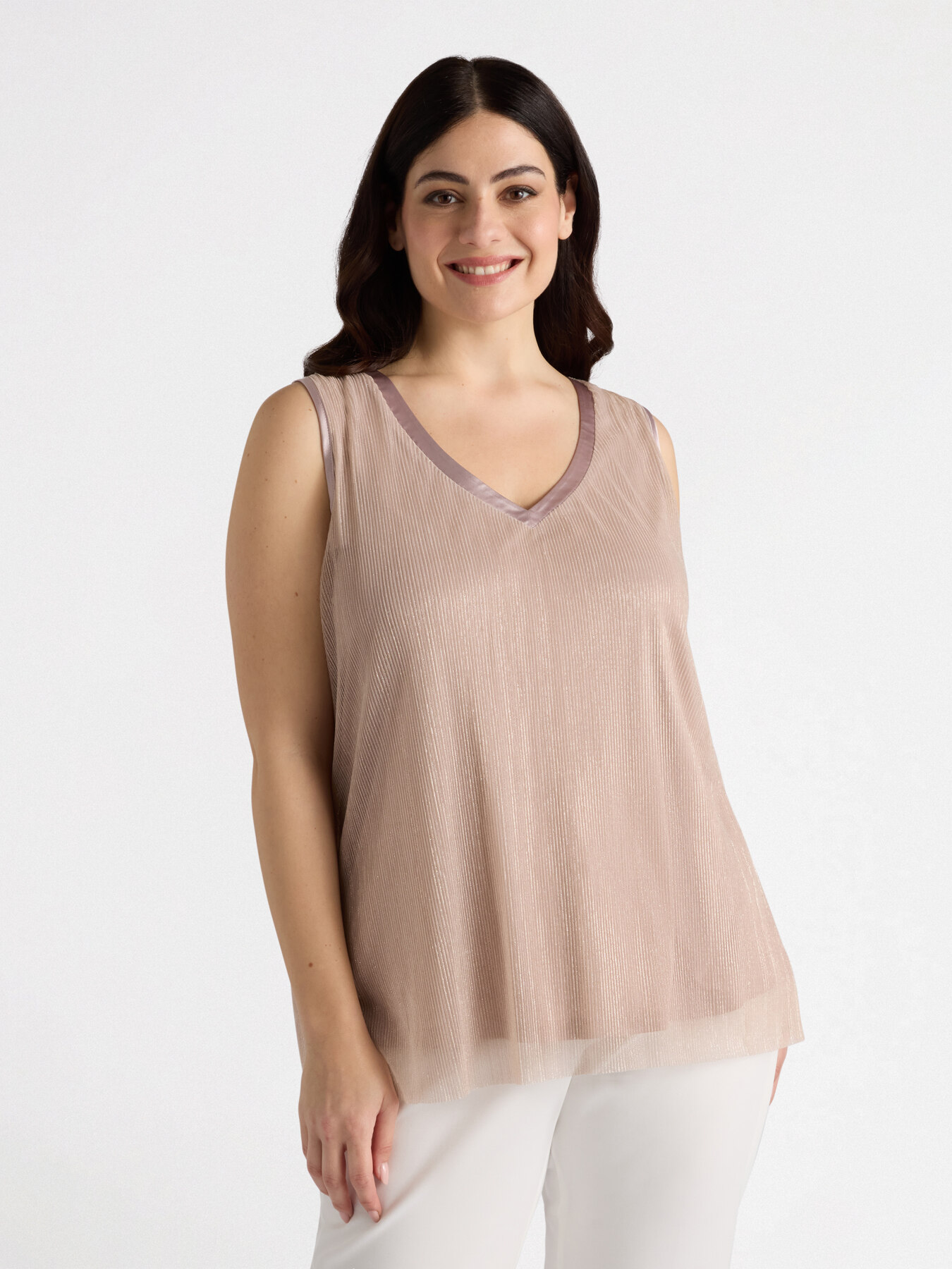 Lurex-Top mit V-Ausschnitt image number 0