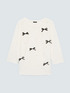 Cotton t-shirt with pearls and bows image number 4