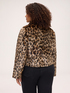 Short animal-print faux fur jacket image number 1