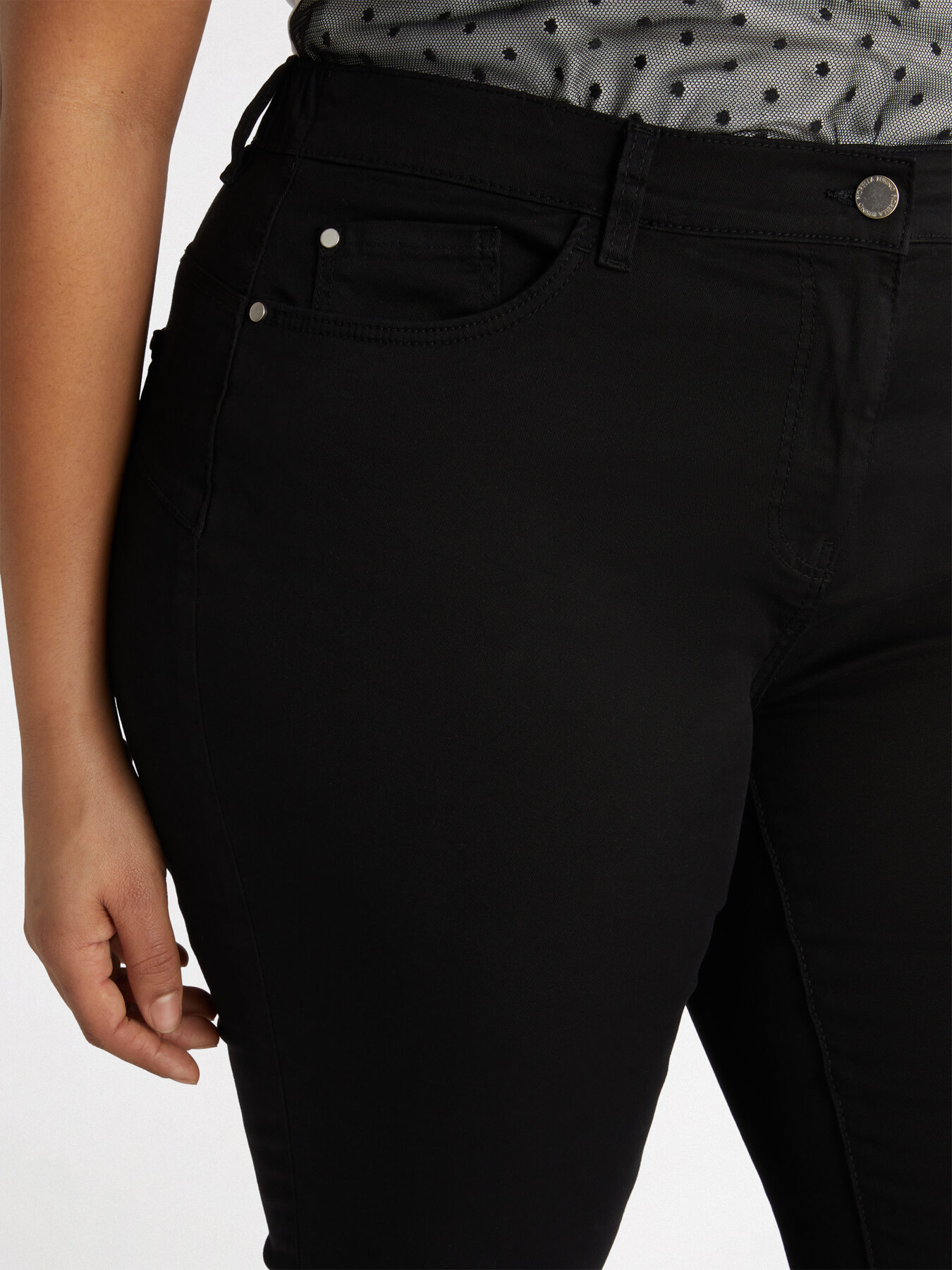 Skinny pants in cotton blend image number 3