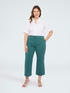 Cropped cotton blend trousers image number 0