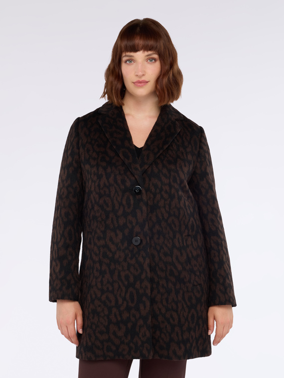 Spotted wool blend coat