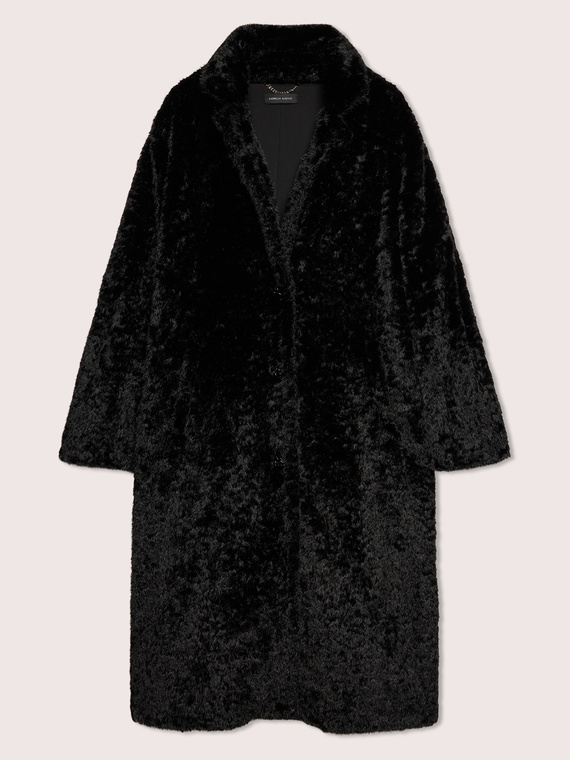 Teddy coat with lapel collar