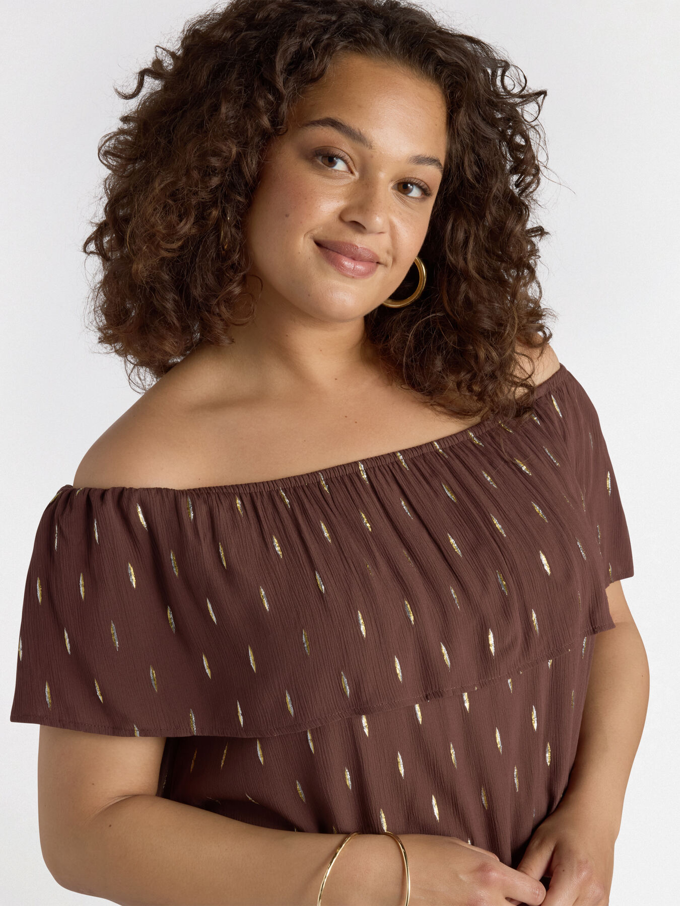 Off the shoulder lurex dress image number 2