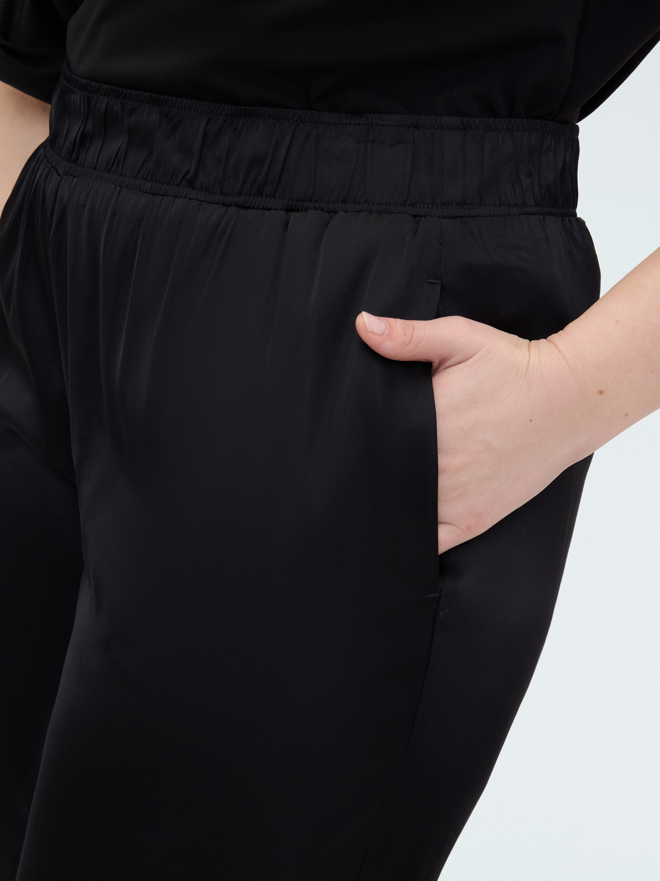 Stretch satin joggers image number 2