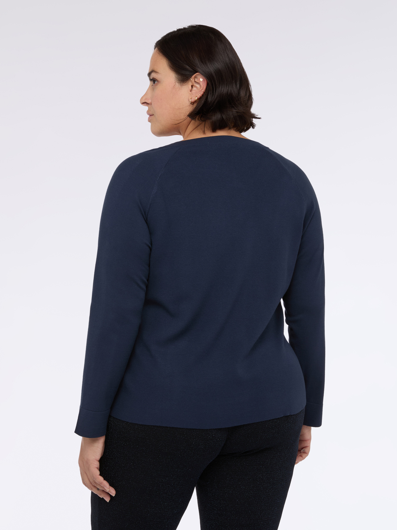 V-neck sweater with diamond detail and light points image number 1