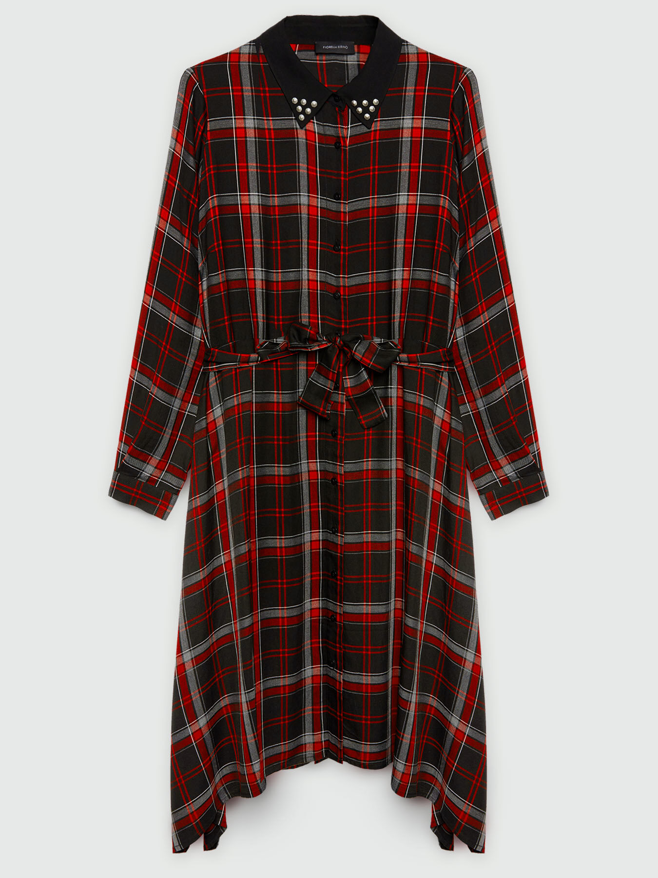Tartan chequered dress with studs image number 6