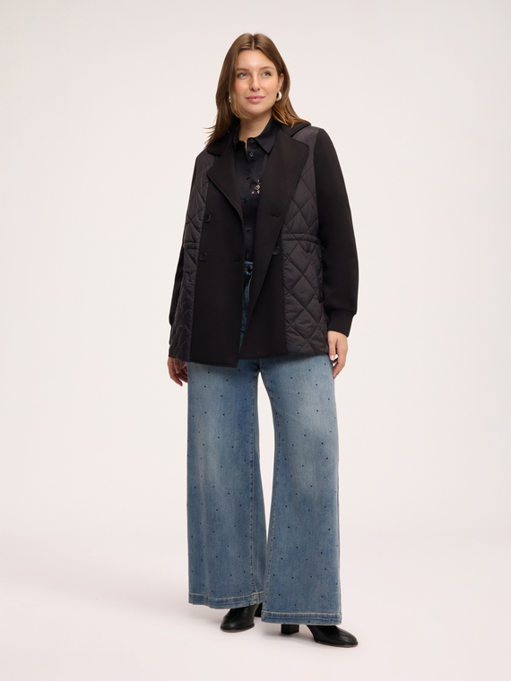 Double-breasted puffer trench coat