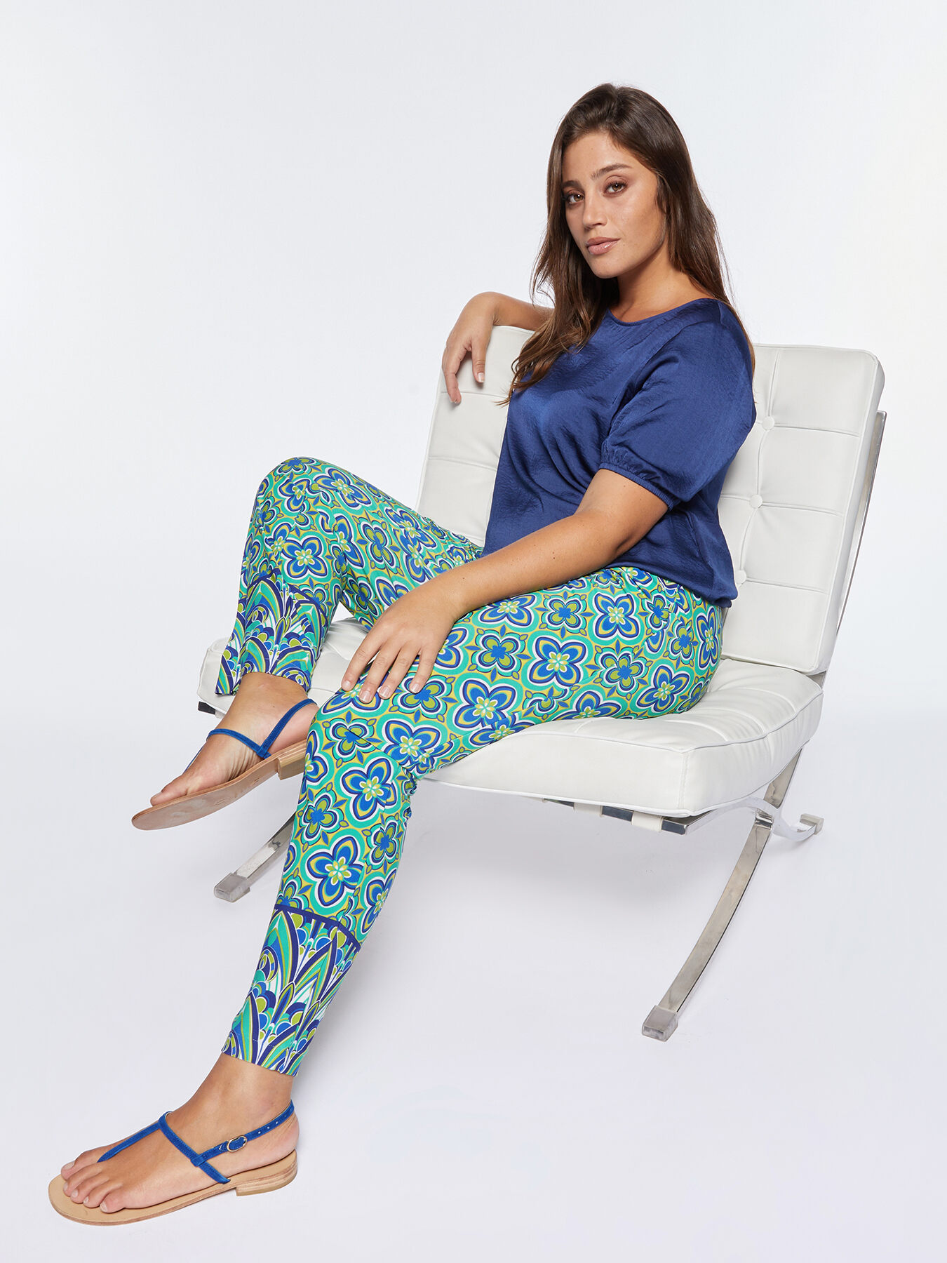 Hose aus bedrucktem Jersey image number 0