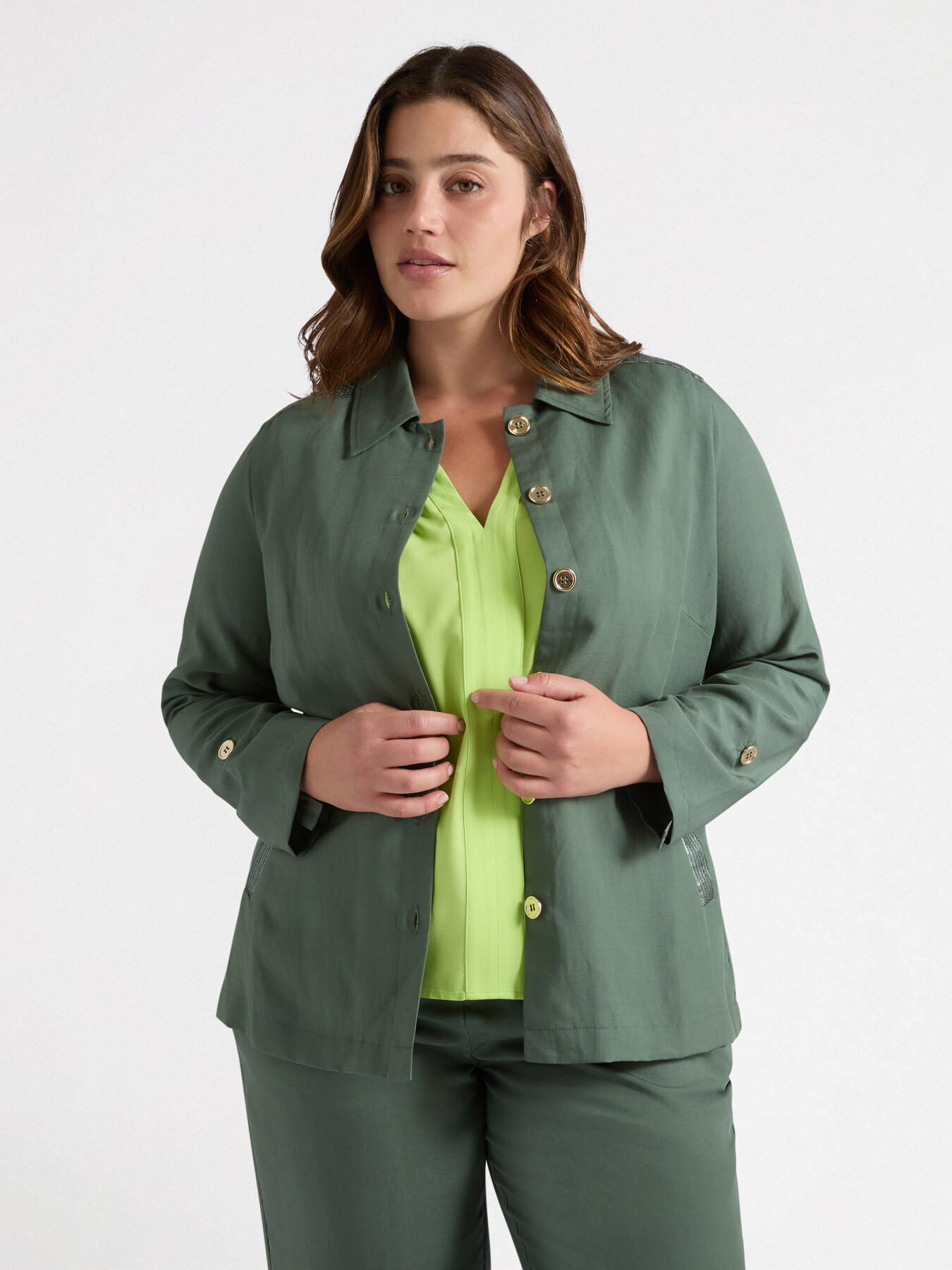Oversized shirt with embroidery image number 0