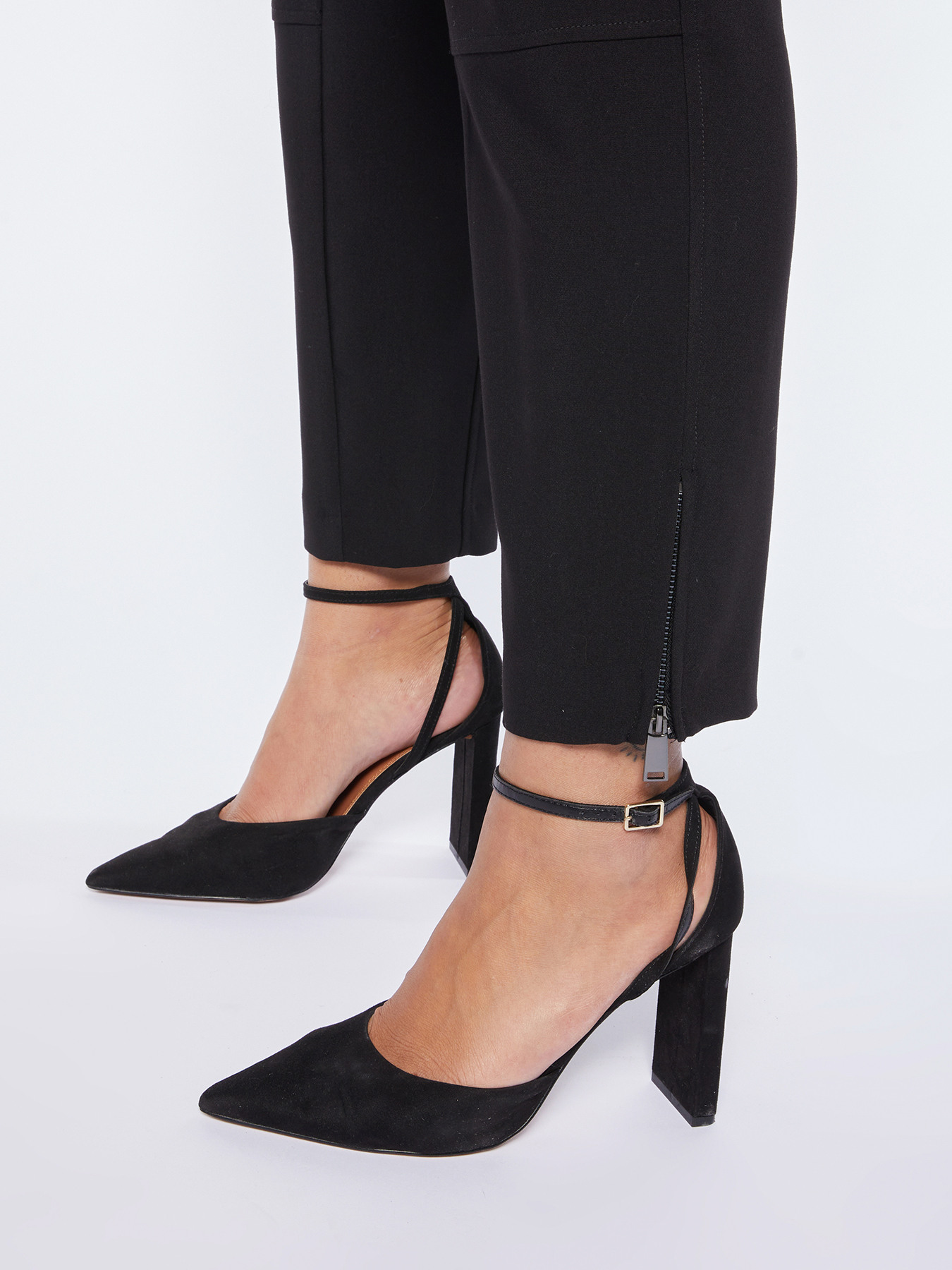 Skinny trousers with zip at hem image number 3