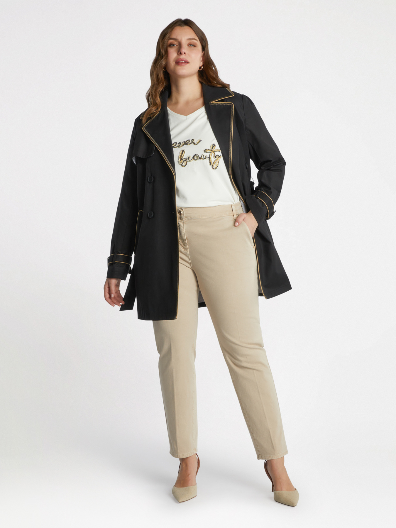 Pantaloni chino in cotone stretch image number 3