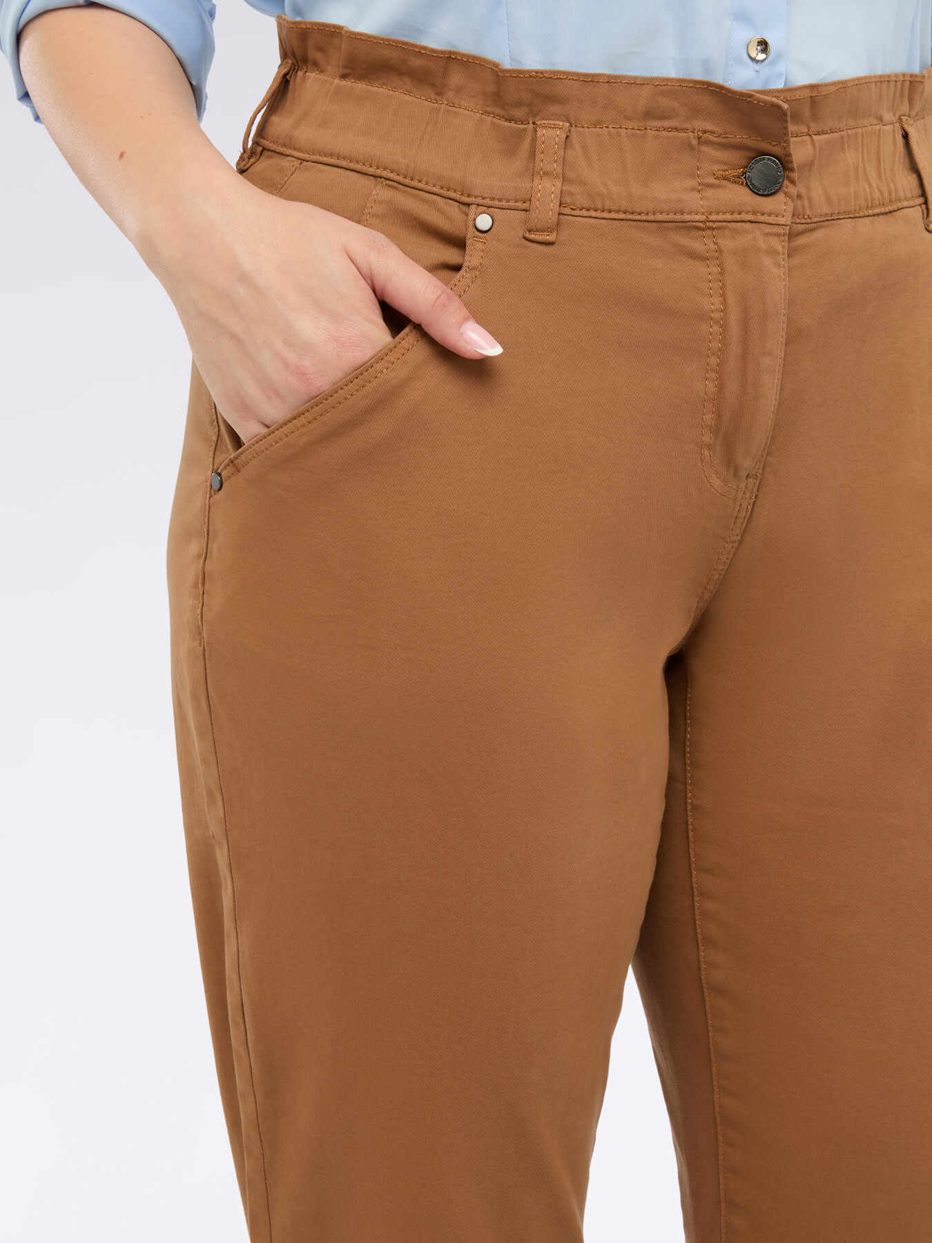 Pantalones globo de mezcla de algod&oacute;n image number 3