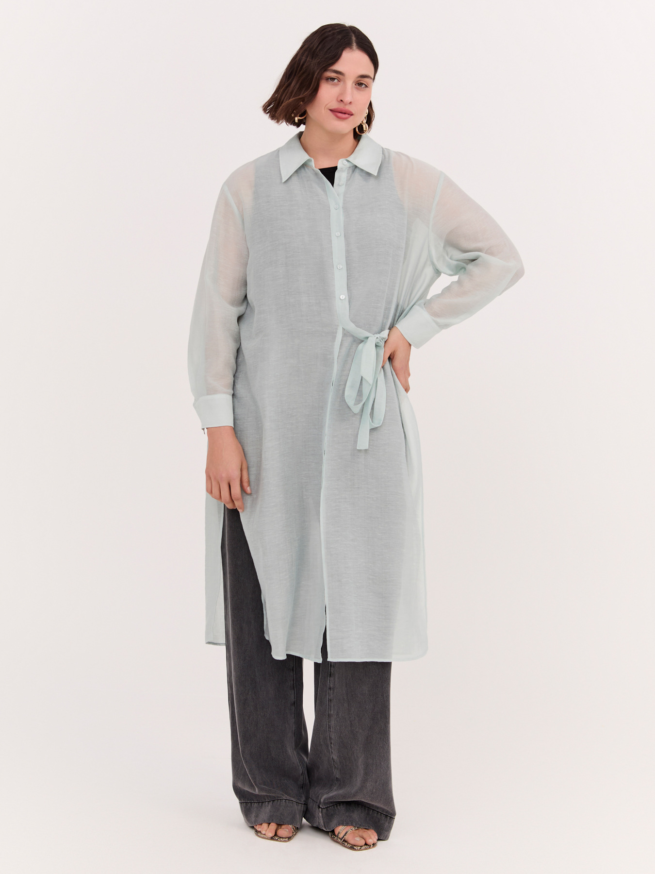 Camicia lunga con laccetti image number 0