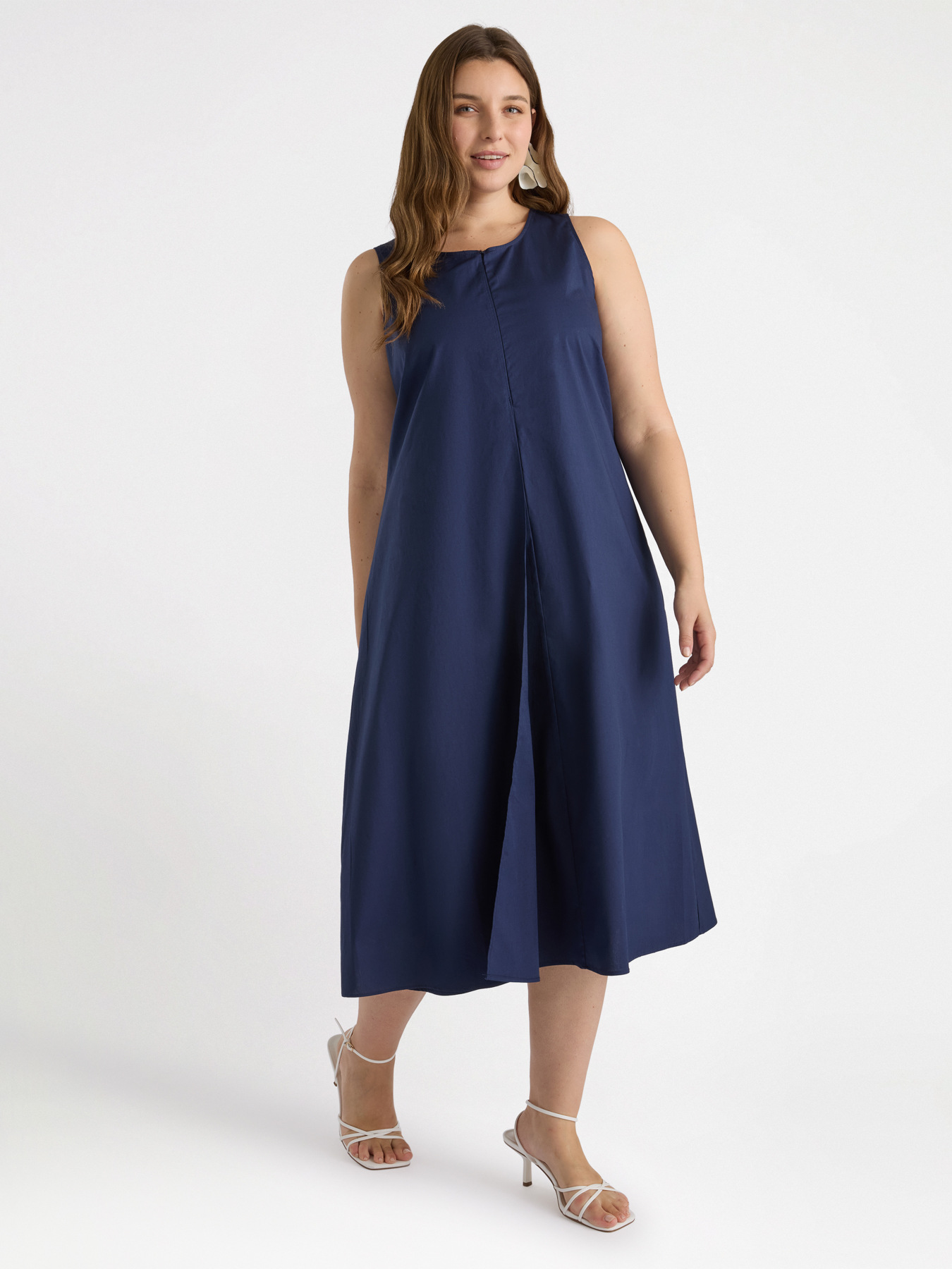 Flared dress with overlay image number 2