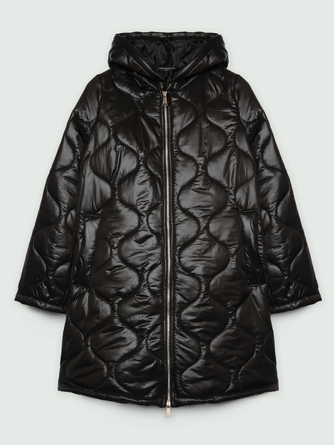 Long down jacket with hood image number 1