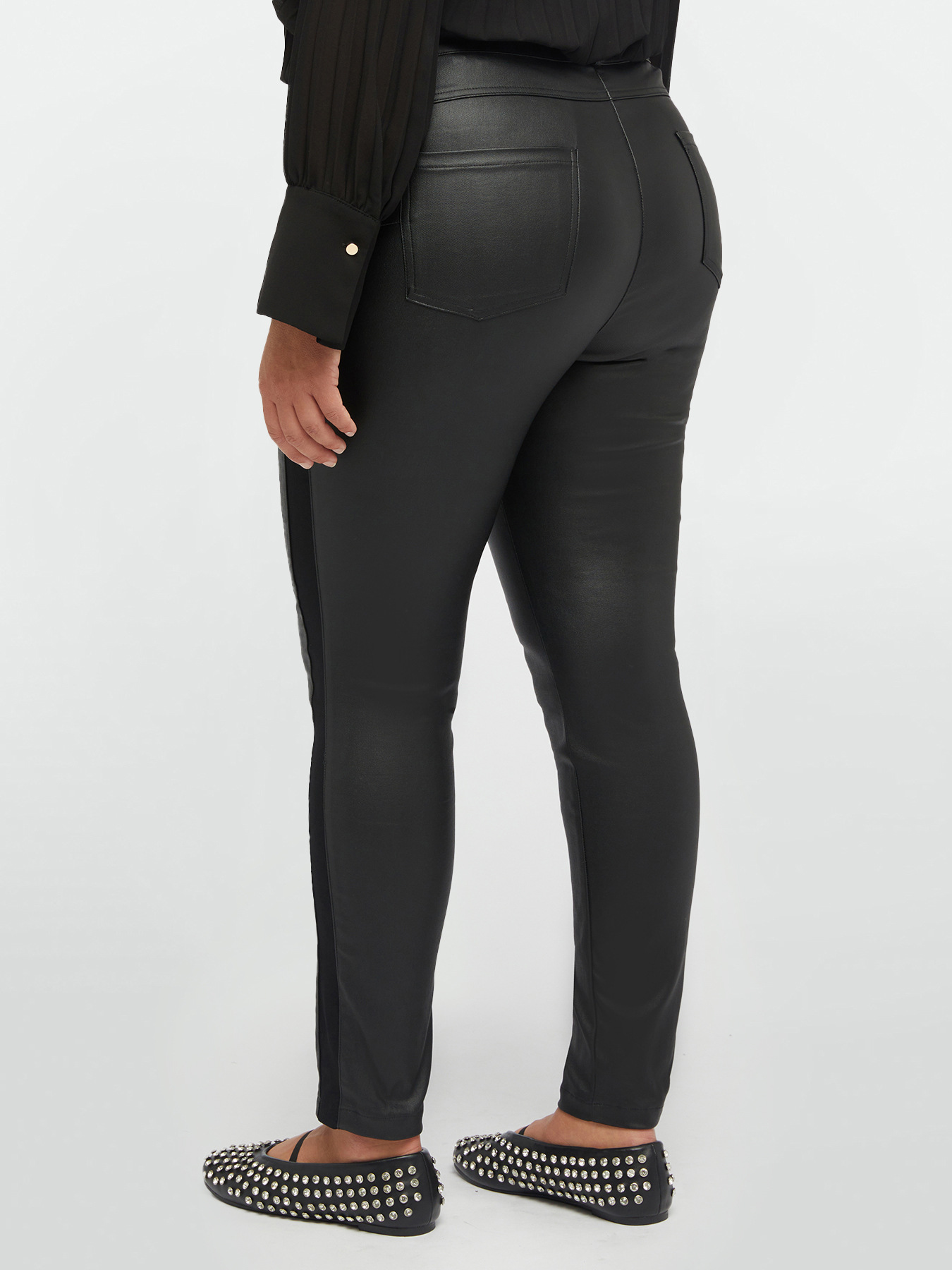 Skinny-Hose aus zwei Stoffen image number 1