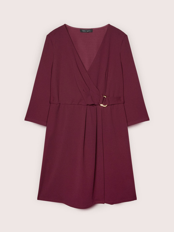 Wrap dress with buckle