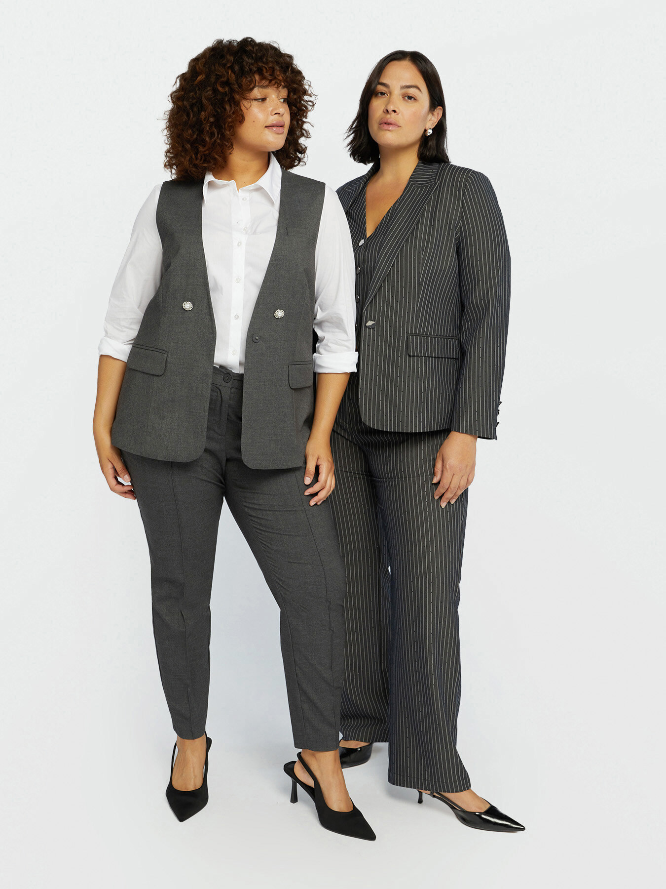 Grey m&eacute;lange fabric waistcoat image number 4