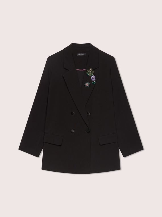 Blazer crois&eacute; avec application bijou