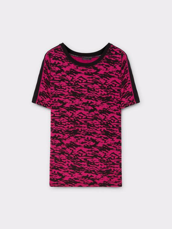 T-Shirt mit Animalier-Muster „GO.“