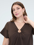 Jersey t-shirt with ring and draping image number 3