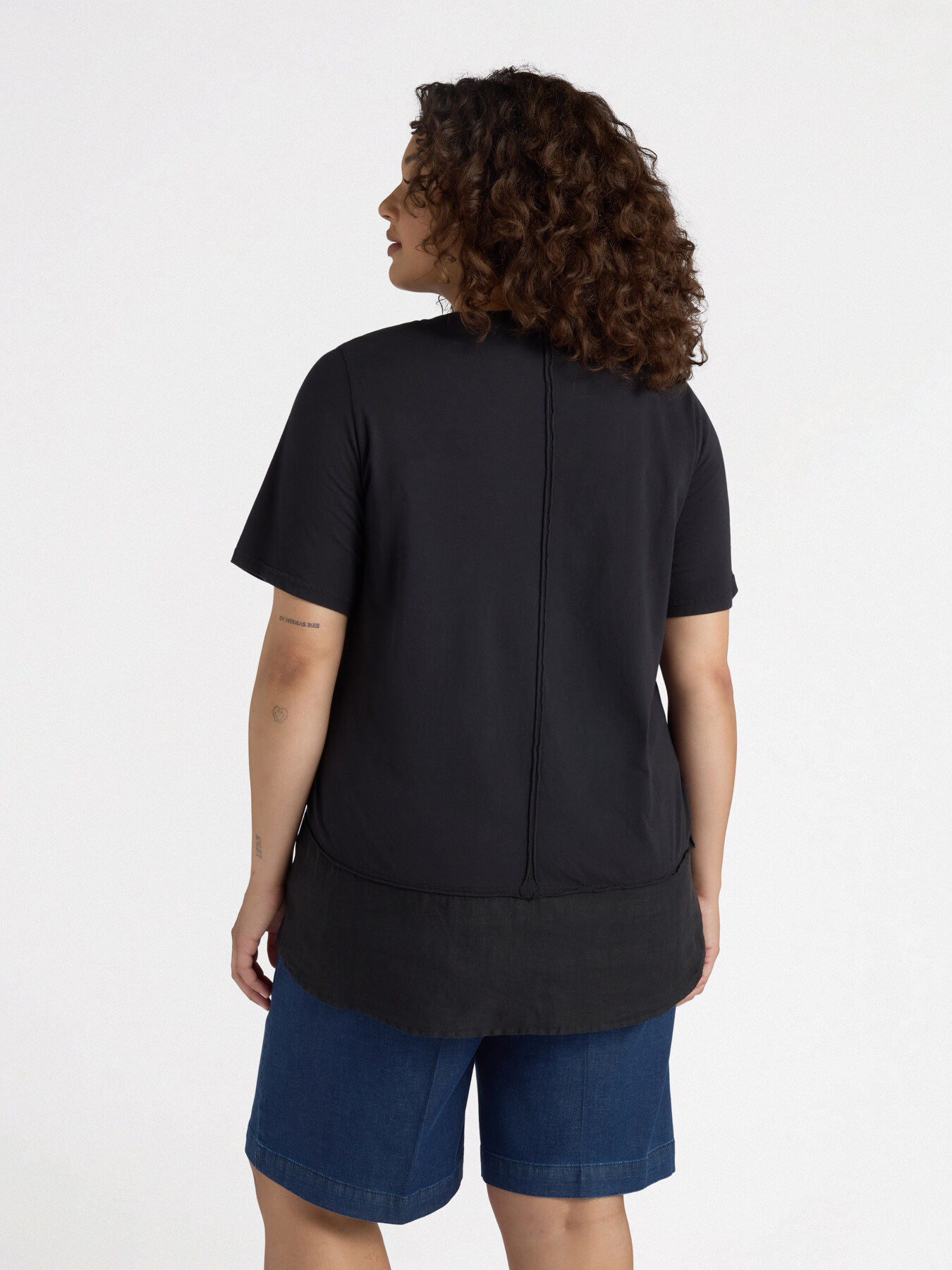 Dual fabric boxy T-shirt image number 1
